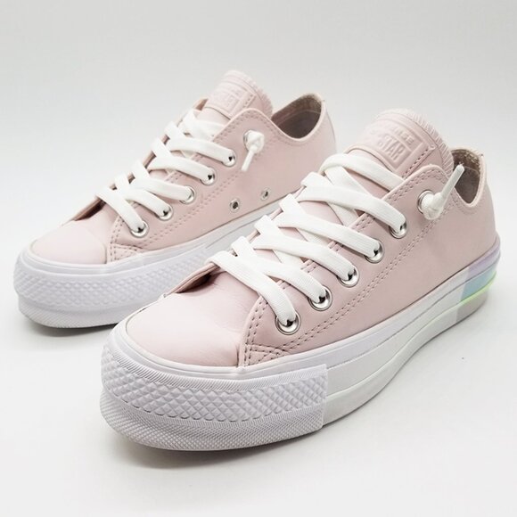Converse Chuck Taylor All Star Lift Low Rainbow Platform Sneaker Pastel Pink 6 - Picture 6 of 16